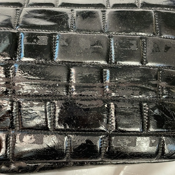 Chanel Brick Chocolate Bar Quilted Frozen Tote Bag Large Black Vinyl Chain Strap - Picture 8 of 17